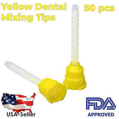 #ad Yellow Dental Impression Mixing Tips 50 pcs FDA