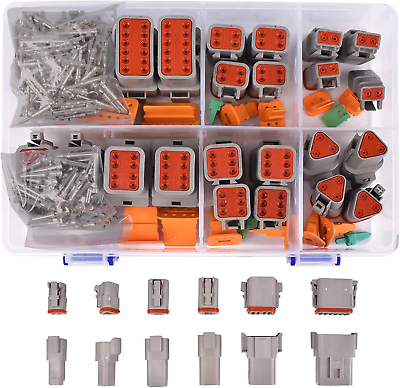 #ad 174Pcs 12 Kits DT Series Deutsch Connector Kit 2 3 4 6 8 12 Pin Connectors with