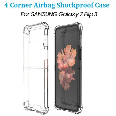 #ad Airbag Corner Case For Samsung Galaxy Z Flip 3 Fold Clear Armor Shockproof Cover
