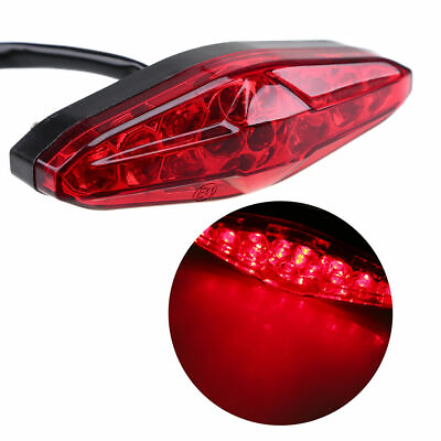 #ad Motorcycle Red Lens LED Running Tail Brake Light Tailight Universal For Yamaha