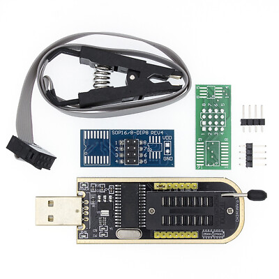 #ad CH341A 24 25 Series EEPROM Flash BIOS USB Programmer Module SOIC8 Test Clip
