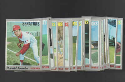 #ad 1970 Topps Baseball WASHINGTON SENATORS Near Team Set Lot 18 Cards