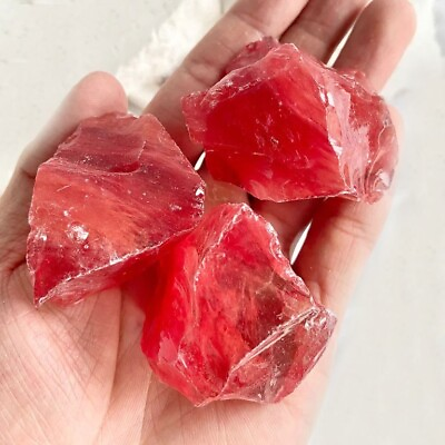 #ad Raw Rough Cherry Quartz Crystal Stone Large Chunks Healing Mineral Rocks Gifts