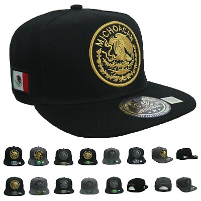 #ad MEXICO Federal Baseball Cap Eagle Flag Flat Bill Snapback JALISCO MICHOACAN Hat