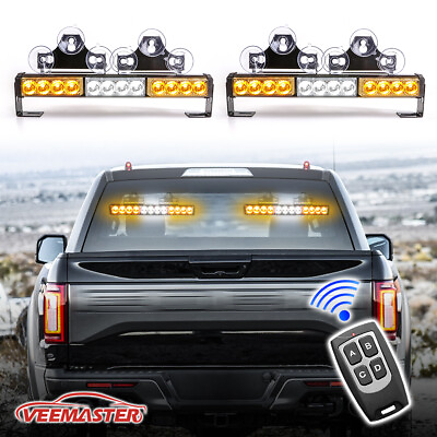 24 LED Emergency Traffic Advisor Dash Hazard Warning Strobe Light Bar Remote