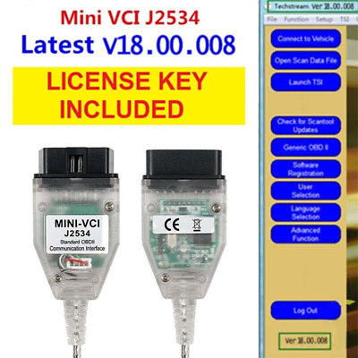 #ad 2024 MINI VCI TIS Techstream V18.00.008 TIS J2534 For Toyota Inspection Cable