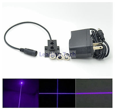 #ad 3in1 Dot Line Cross 405nm 20mW Violet Blue Laser Module Laser Diode w Adapter