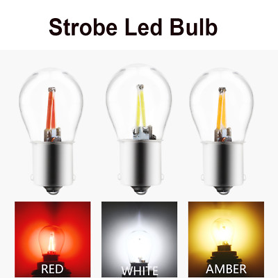 #ad 10Pcs Strobe Flash 1156 1157 COB 48SMD Filament LED Turn Signal Light Bulbs 12V