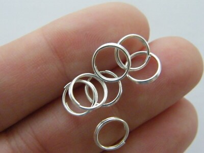 #ad 400 Split rings 8mm silver plated FS382