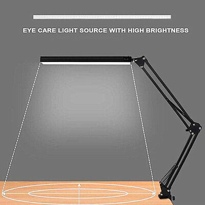 #ad LED Desk Lamp Adjustable Swing Arm Lamp with Clamp Eye Caring Reading Desk Light