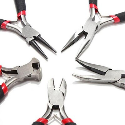 #ad 5Pcs Jewelers Pliers Set Jewelry Making Beading Wire Wrapping Hobby Tools