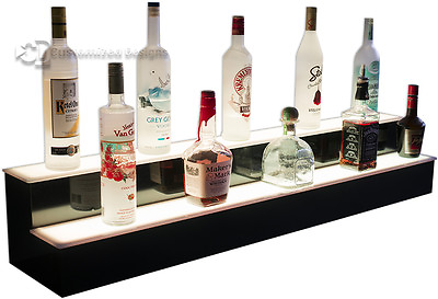 #ad 40quot; 2 Step LED Lighted Glowing Liquor Bottle Display Shelf Home Back Bar Rack