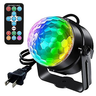 #ad Party Disco Ball Psychedelic Lamp Light Projector Sound Activated with Remote
