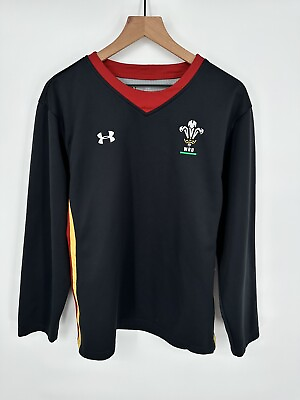 #ad #ad Under Amour Wales Rugby Union Training Top Long Sleeve Black Size Large