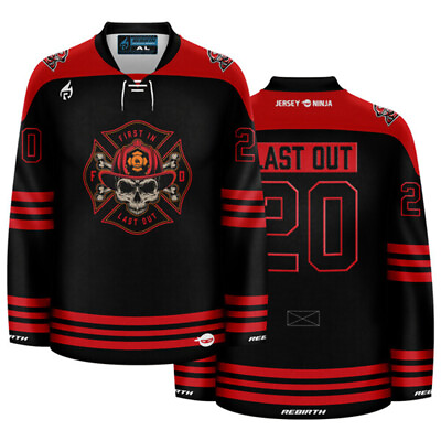#ad Firefighter First In Last Out Pop Culture Hockey Jersey