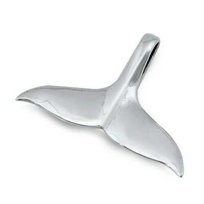 #ad Whale Tail Pendant Genuine Sterling Silver 925 Jewelry Gift Product Height 16 mm