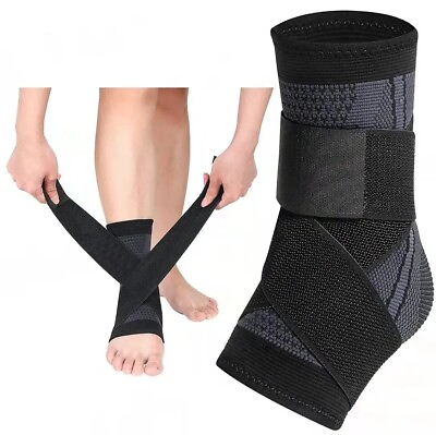 #ad Adjustable Ankle Support Compression Sleeve Brace Protector Bandage Strap Unisex