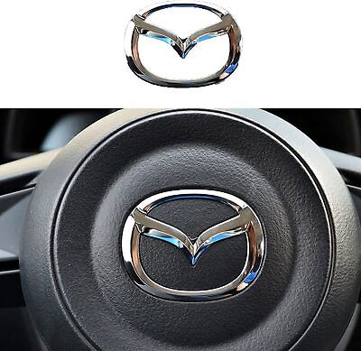 #ad Chrome Silver Car Steering Wheel Emblem Logo Badge for Mazda 3 6 CX 3 CX 5 CX 9