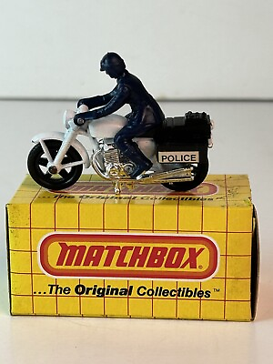 #ad Matchbox Superfast No. 33 Police Motorcycle With Original Box
