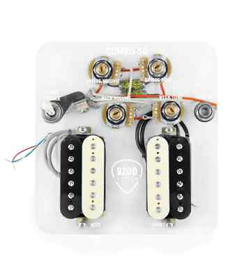 #ad 920D Custom SG Combo Kit Rough Neck Pickup amp; Vintage Wiring Harness Black Cream