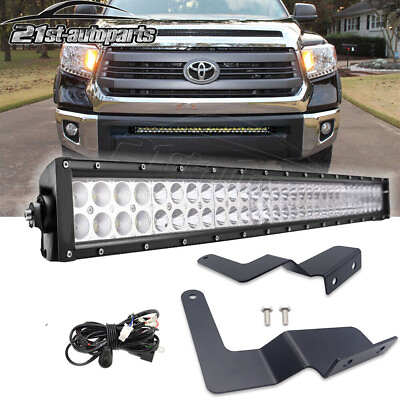 #ad 32quot; LED Light Bar Hidden Bumper Grille Bracket Wire For Toyota Tundra 2014 2019