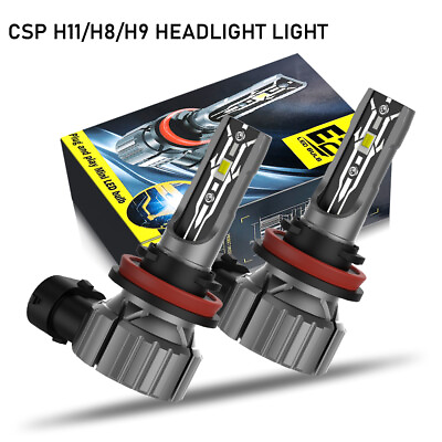 H11 CSP LED Headlight Kit High Low Beam Bulb Super Bright 6500K White 660000LM