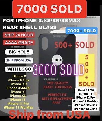 #ad Apple Back Glass NEW Replacement BIG HOLE Lot iPhone X XR 11 12 13 14 15 Pro Max