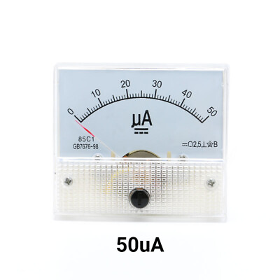 #ad DC Current 50 100 200 300 500uA Analog Amperemeter Panel Meter Gauge 85C1