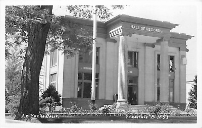 #ad c1950 Hall of Records Building Yreka California Real Photo Postcard RPPC
