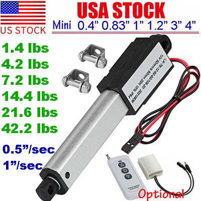 #ad Electric Micro Linear Actuator 12V 1.2quot; 2quot; 3quot; 4quot; Stroke Fast Speed Up To 6inch s