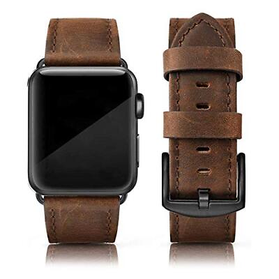 #ad EDIMENS Leather Bands Compatible with Apple Watch 45mm 44mm 42mm Band Men Wom...