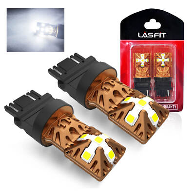 #ad #ad Lasfit 3156 3157 4157 LED Backup Reverse Light Bulbs 6000K Xenon White Bright 2x
