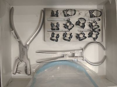 #ad Dental GDC Rubber dam complete kit with clamps forceps dam sheets