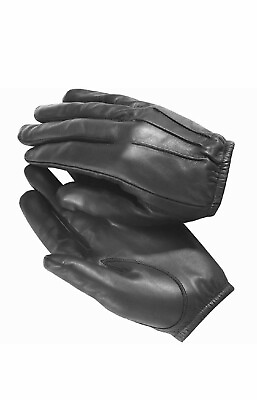 #ad POLICE Leather Gloves Leather CUT RESISTANT PATROL DUTY SEARCH GLOVES