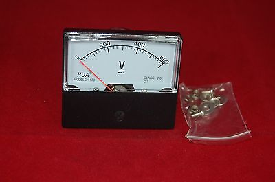 #ad DC 0 600V Analog Voltmeter Analogue Voltage Panel meter 60*70 Directly connected