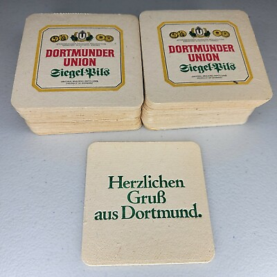 #ad #ad Vintage Dortmunder Union Siegel Pils Germany Cardboard Beer Mat Bar Lot of 47
