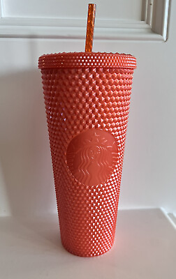 #ad Starbucks New Fall 2022 Orange Studded Plastic Cold Cup Venti 24OZ Limited Siren
