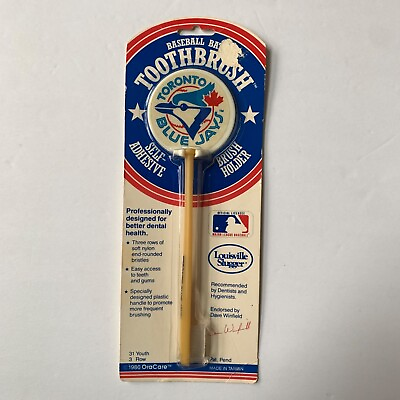 #ad #ad 1986 Vintage Toronto Blue Jays Baseball Bat Toothbrush New