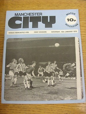 #ad 18 01 1975 Manchester City v Newcastle United stained corner . Condition: List
