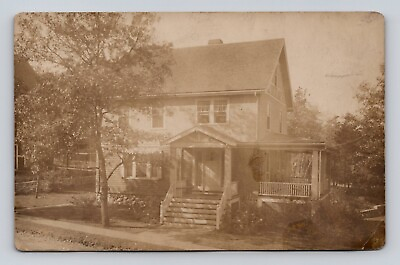 #ad Postcard RPPC Old Unknown House c1910s c1920s Based On Stamp Box