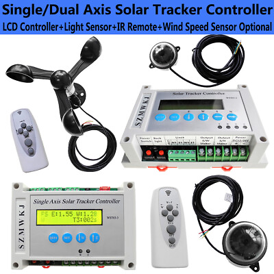 #ad LCD Single Dual Axis Solar Tracker Controller for PV Solar Panel Track System IG