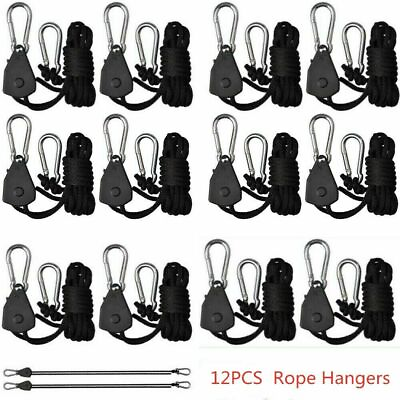 #ad 12PCS Heavy Duty Adjustable Rope Clip Hanger 150 lb. Weight Capacity Six Pairs
