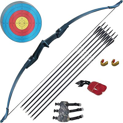 #ad Takedown Recurve Bow Set Arrows Target Hunting Archery Kit 30 40 Lbs Accessary