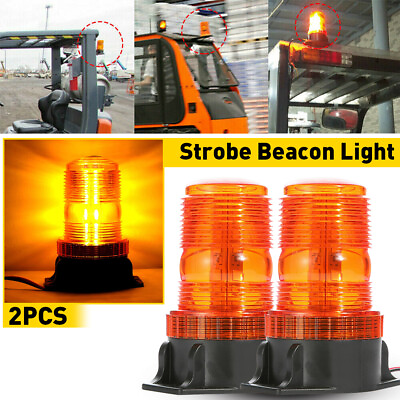 #ad 2x Amber 30LED Truck Emergency Beacon Warning Hazard Flash Strobe Light Forklift