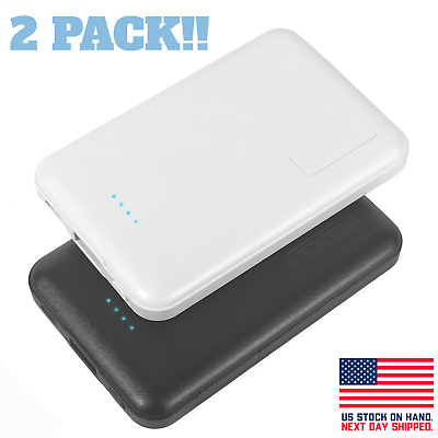 #ad 5000mAh Power Bank Portable Charger Battery 2 PACK for iPhone Android Travel USB