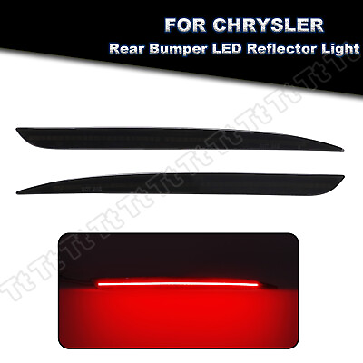 #ad For 15 22 Chrysler 300 LED Rear Bumper Reflector Tail Brake Signal Lights Smoked