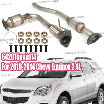 #ad Fits 2010 To 2014 Chevy Equinox 2.4L BOTH Exhaust Catalytic Converters New
