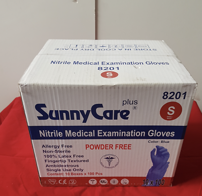 #ad SunnyCare Plus 8201 Nitrile Medical Examination Gloves Power Free Small