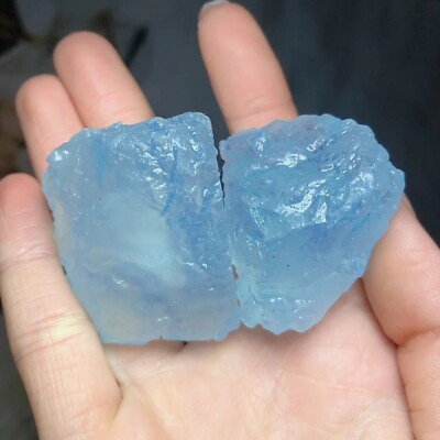 #ad Raw Aquamarine Crystal Gemstone Healing Polished Quartz Rough Mineral Reiki