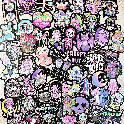 #ad 50pcs GOTHIC stickers Creepy cute death purple FREE Shipping*